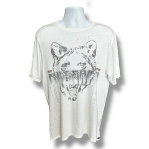 Buffalo David Bitton White Short Sleeve Bear Graphic T-shirt Tamisa Size Large